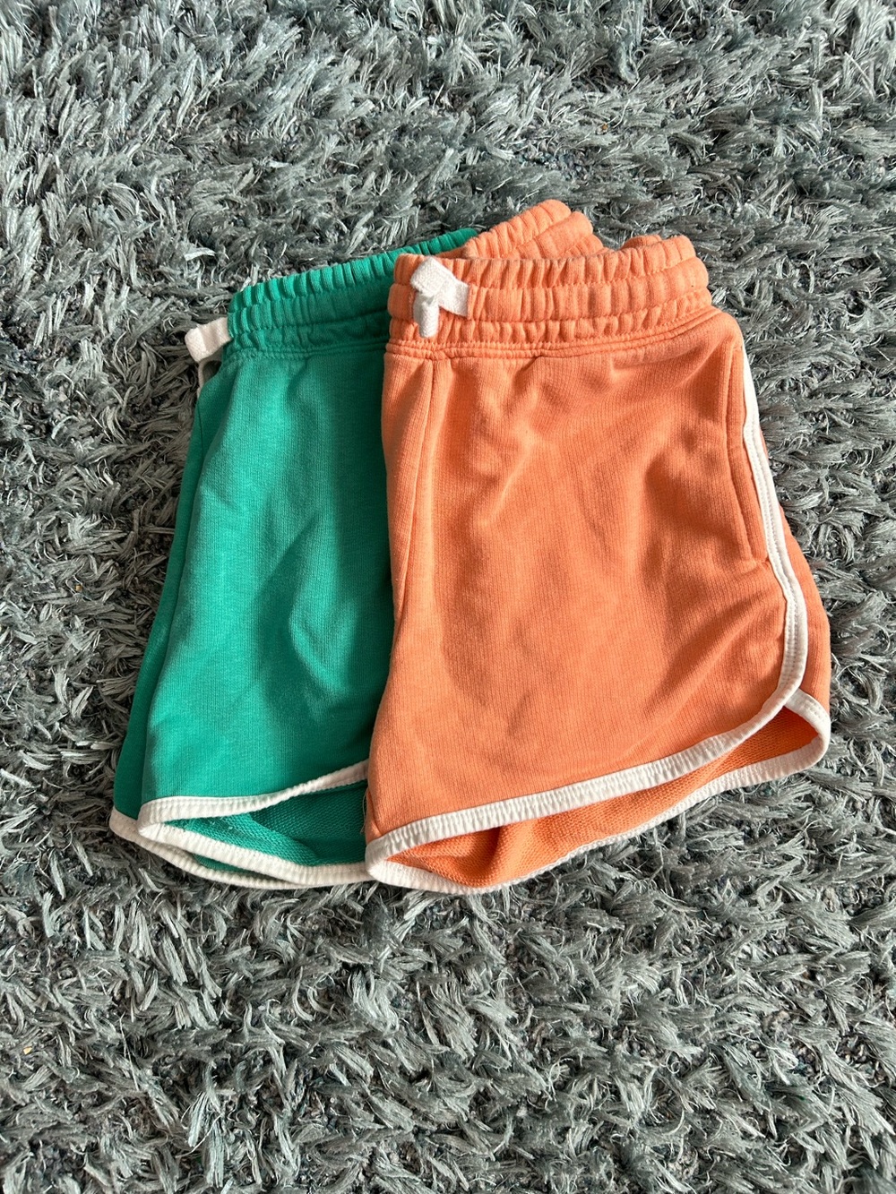 George Two-Tone Retro Knit Shorts - Teal & Peach